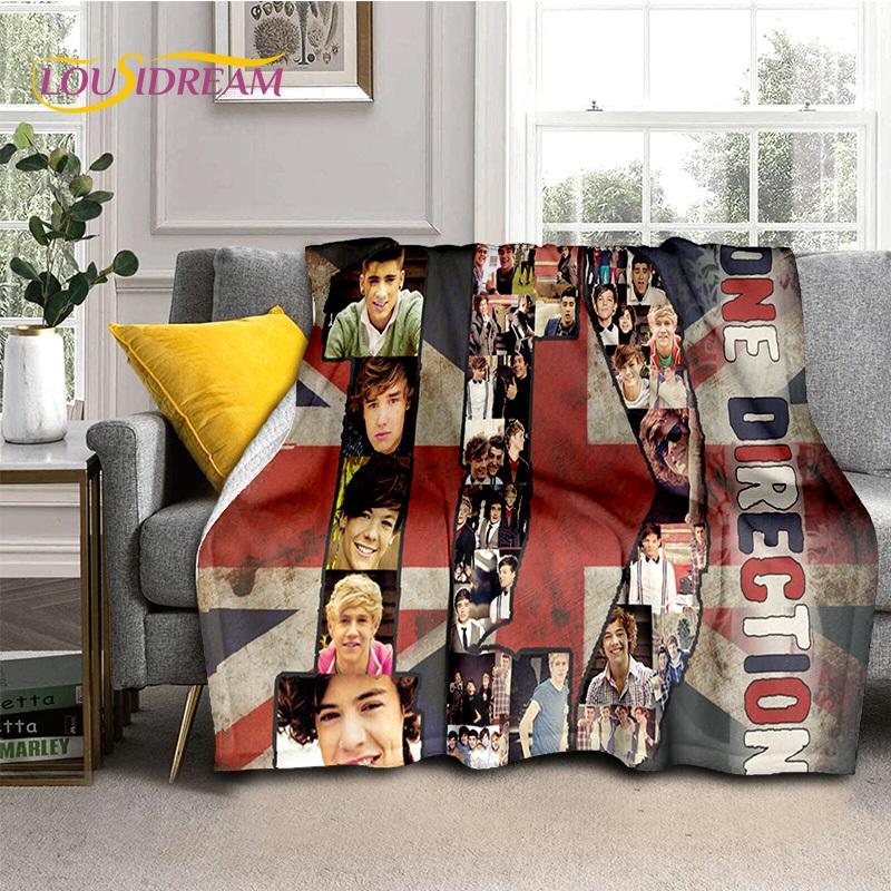 2025 Rock-One Direction Combinatio 1D Star Soft Blanket,Soft Throw Blanket for Home Bedroom Bed Sofa Picnic Travel Cover Gift
