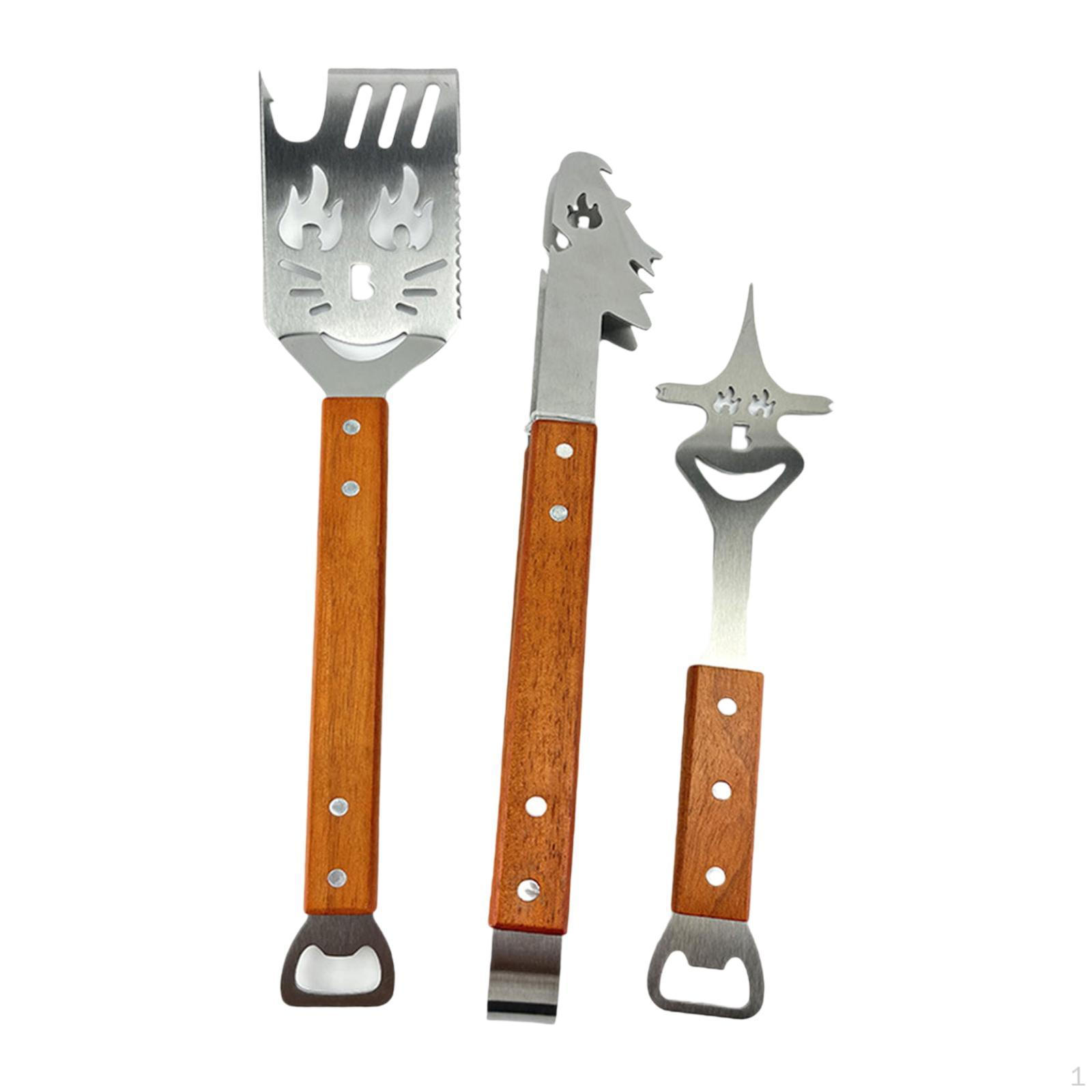 

Наборы инструментов для барбекю Комбинированная вилка Ласты для гамбургеров Деревянная ручка Практичный гриль для барбекю Cat Face