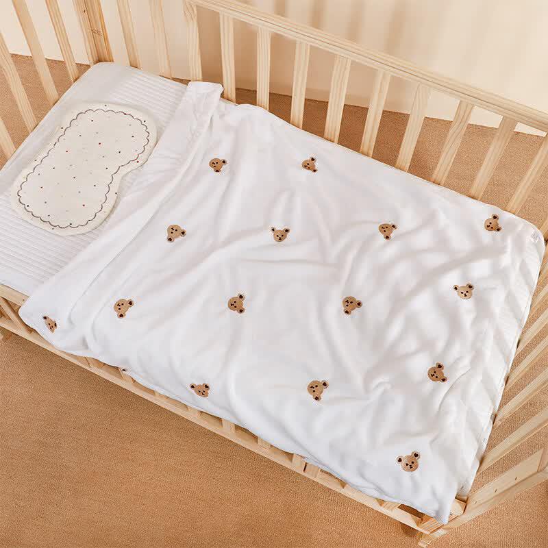 LISM Baby Embroidered Flannel Nap Blanket - Little Bear