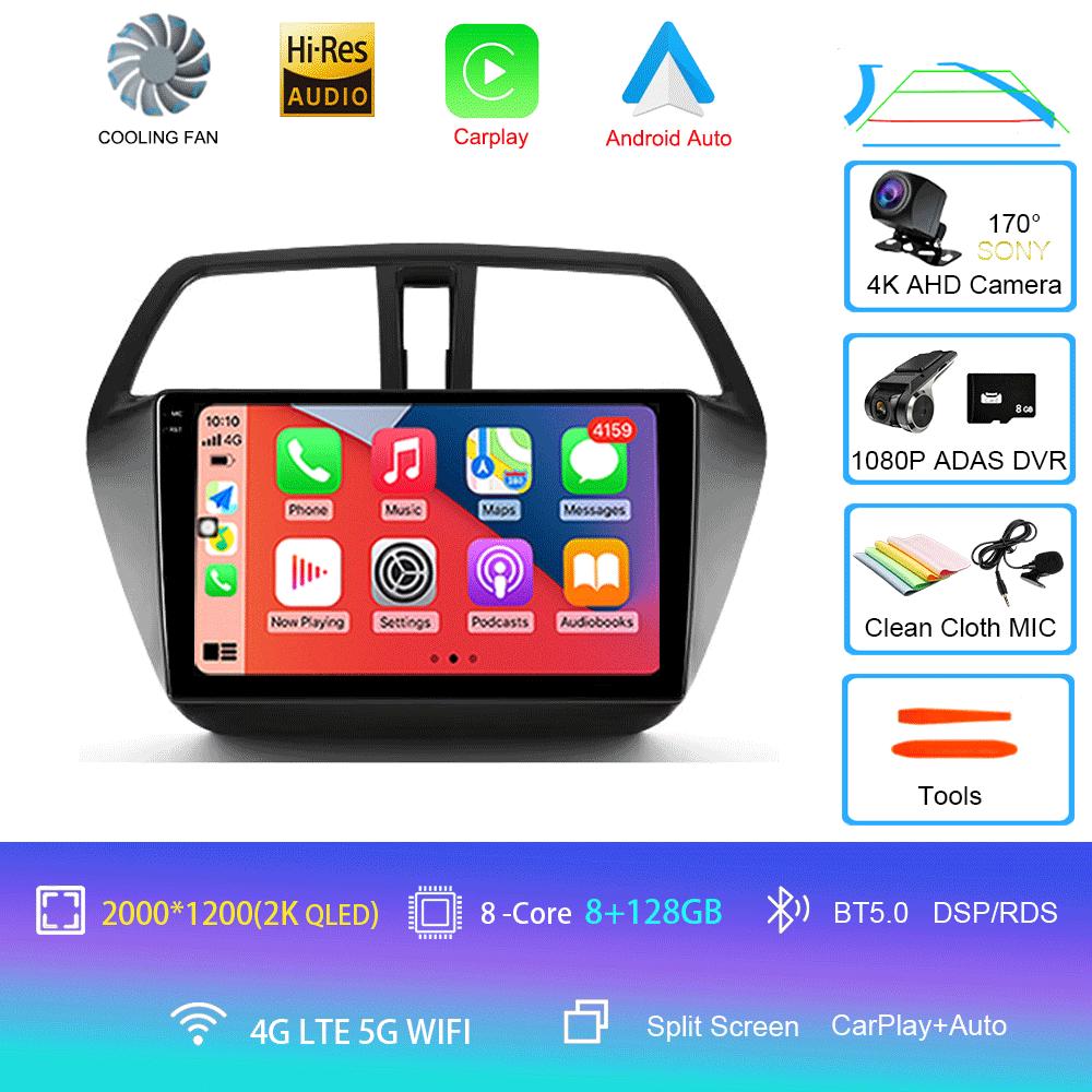 Android 14 Video Player For Suzuki SX4 S-Cross 2014 2015 2016 2017 Car Radio Multimedia Stereo GPS WIFI+4G Wireless Carplay Auto