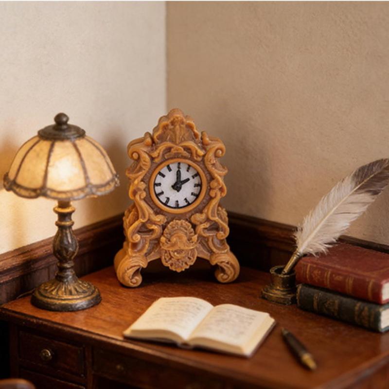 1Pcs Vintage Style Table & Floor Clocks 1:12 Scale Dollhouse Miniature Clock For Doll House Decor Diy Accessories