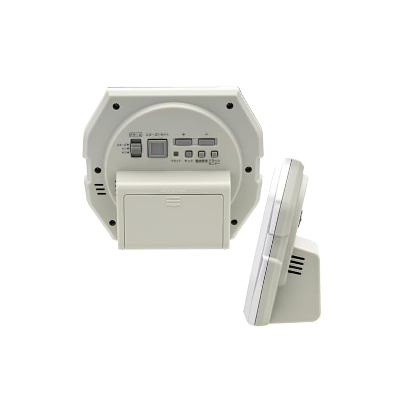 CASIO Alarm Clock, Radio-Controlled, Temperature and Humidity, Date, Day of the Week, Electronic Sound, Alarm, Snooze, Light, Silver, DQD-851J-8JF