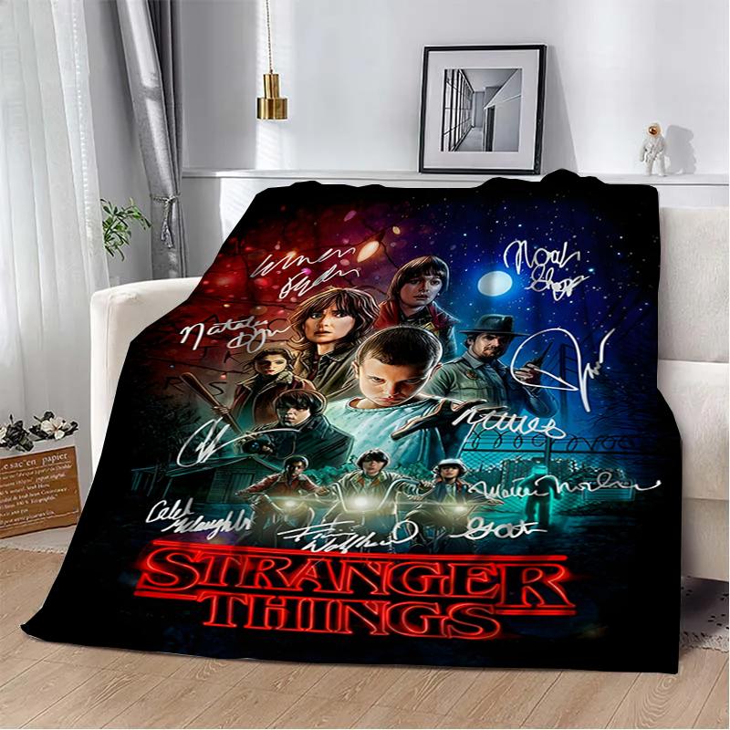 Custom Horror, Thriller 3D Printed T-The Unfamiliar Warm Flannel Blanket Living Room Sofa Camping Picnic Blanket Holiday Gifts