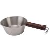 Sartén de Camping Acero Inoxidable 304 2000ML Mango de Madera Seguro Portátil para Senderismo al Aire Libre Picnic