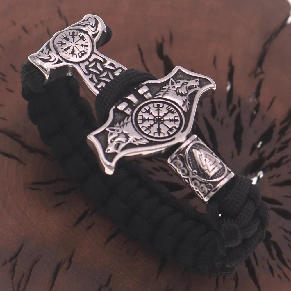 Paracord Howling Wolf Snowflake Totem Bracelet Men's Domineering Wrist Accessories