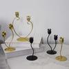 Nordic Flower Shape Tapered Candle Holder Metal Candlestick Candelabra Centerpieces Decoration for Elegant in Any Room