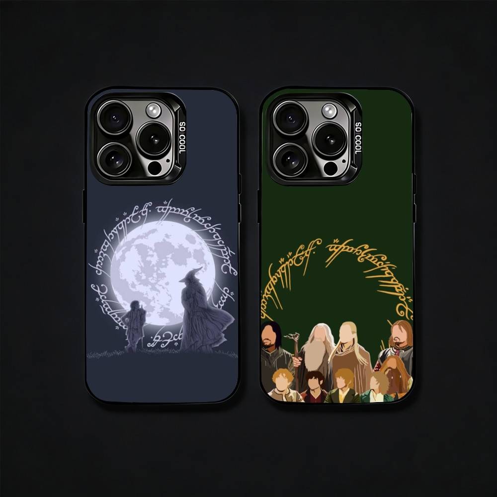 L-Lord of the R-Rings Map Logo Phone Case For iPhone17, 16,15,14,13,12 Pro Max Black Candy Matte Shockproof Cover