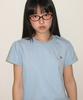 RONRON Puff Shirring Short Sleeve T Shirt Soft Blue