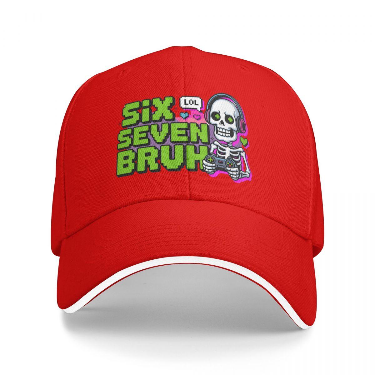 Baseball Caps Bruh 67 Six Seven 6-7 Funny Brainrot Meme Trending Customized Unisex Casual Spring Caps One Size