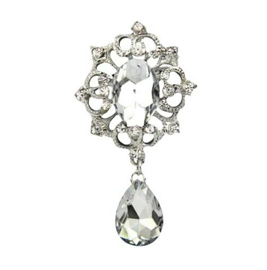 Elegant Water Drop Crystal Brooch - Versatile Diamond Pendant Pin for Clothing Accessories