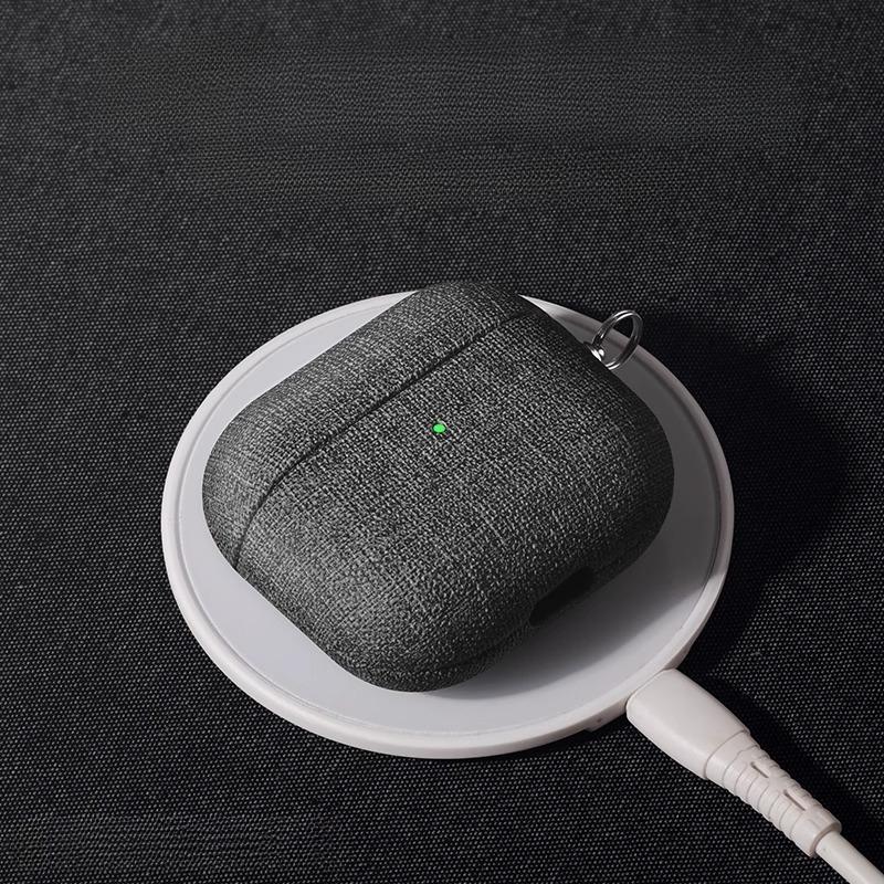 Luxury Real Cloth Fabric Hard Cover for Airpods Pro 3 Pro2 Colorful All Inclusive Earphone Case with Carabiner
