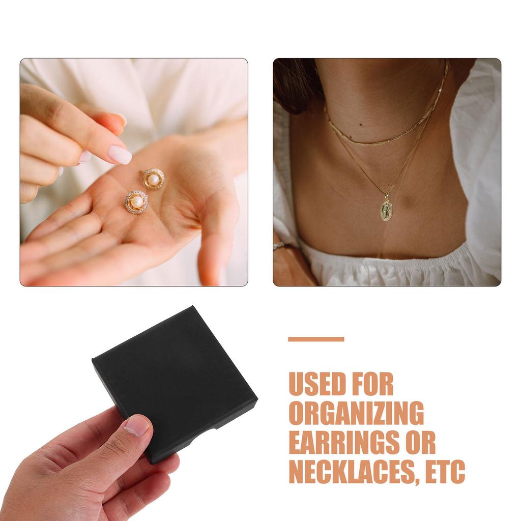 2Pcs Jewelry Storage Organizer Small Jewelry Box Paper Keepsake Case Lined Bracelet Earrings Necklace Protector Travel Gift