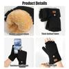 Flip Top Knitted Fingerless Gloves Thermal Half Finger Gloves  for Women and Men