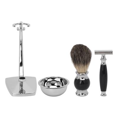 4 In 1 Soap Beard Brush Kits Brush Bowl Holder Trimmer Alloy Wet Beard Brush Kits for Men