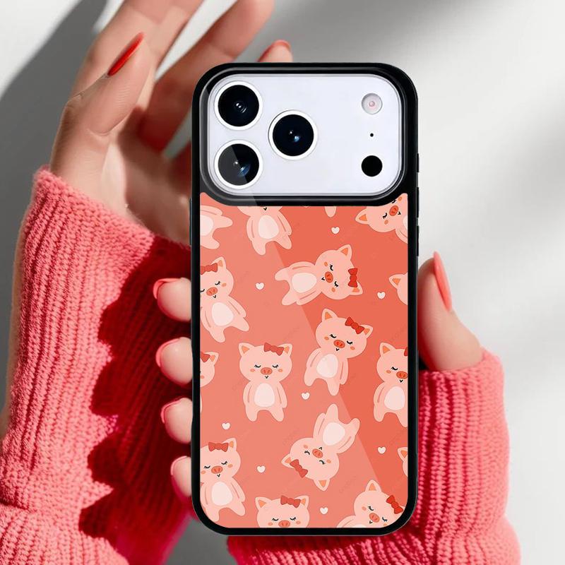 Pig Cute Phone Case for iPhone 17 Air 16e 15 14 13 Pro Max Back Cover for 12 11 Pro Coque
