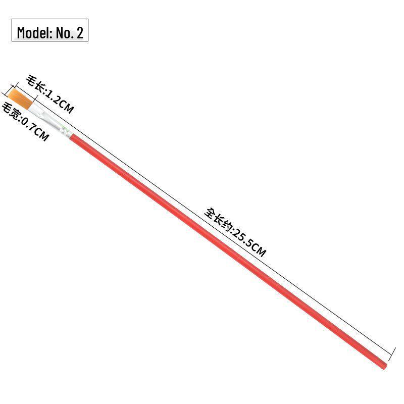 Red Handle Nylon Flat Brush Set for Oil, Acrylic, Watercolor & Gouache