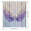 1pc Woven Polyester Bath Drape - Artistic Winged Flower, Water-Resistant, Eyelets & Hooks, Easy Clean, Home & Hotel Decor
