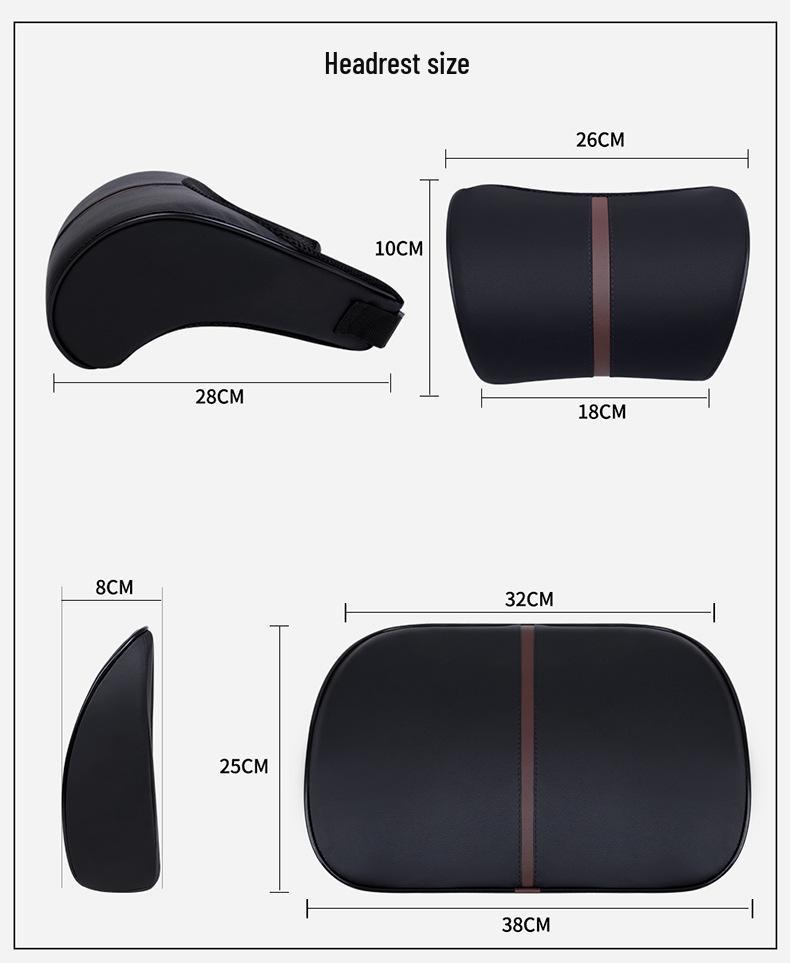 Car Headrest & Lumbar Support Memory Foam Pillow Set
