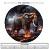 Volcanic Lava Fire Elephant Spare Tire Cover Polyester Fiber Waterproof Wheel Protector