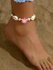 European and American Summer Fashion Necklace, Soft Pottery Flower Shell Bracelet, Woven Adjustment Anklet, Seaside Vacation Jewelry