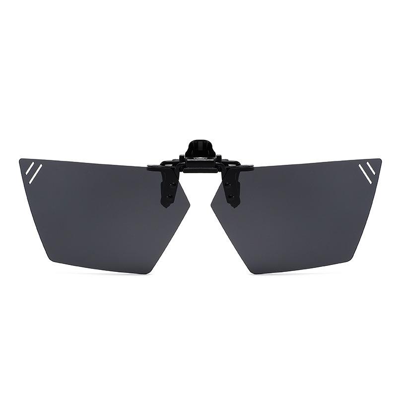 Non-polarized Rimless Clip on For Men Women Polygon Flip Up Sunglasses Night Vision Driver Fishing Eyeglasses