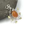 Natural Carnelian Gemstone 925 Sterling Silver Jewelry Designer Pendant 1.7" AJP-61