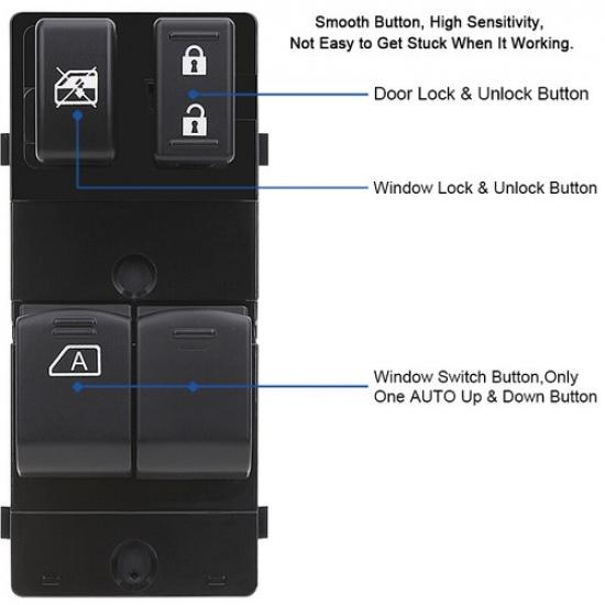 Master Window Control Switch for 2007-2017 Nissan Frontier 25401-ZP50A Single A