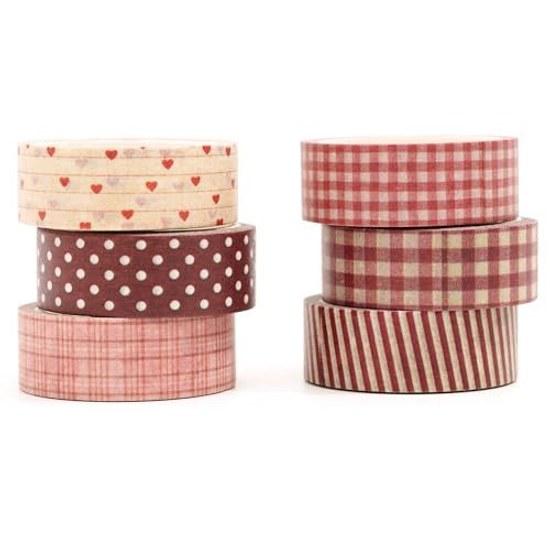 YUBBAEX Volume 6 Check Pattern Masking Tape Set GridStripeDot Design Washi Art DIY Craft Bullet Journal Supplies Planner Scrapbook Card Gift Wrapping