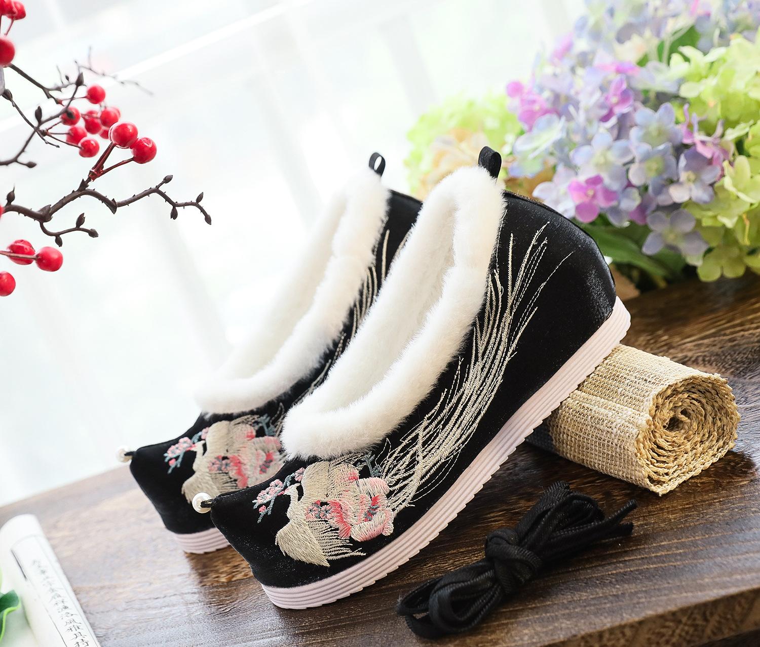 

туфли-бантики, туфли для ханьфу, одинарные туфли/хлопковые туфли, старинные свадебные туфли, вышитые тканевые туфли, женские туфли в тон халату 41