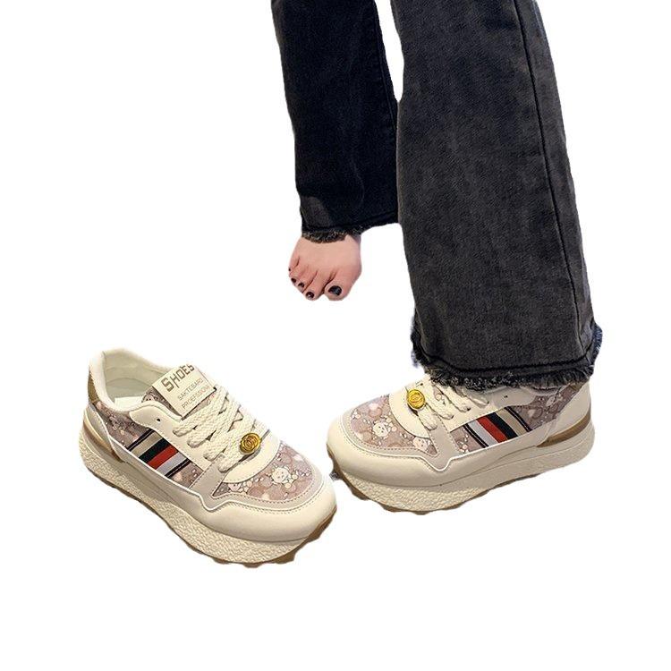 Thick-soled dad shoes mesh rubber non-slip presbyopia sneakers soft sole