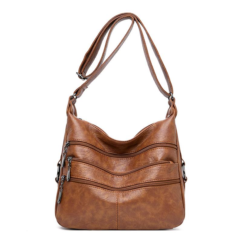 Genuine Brand Leather Lage Capacity Shoulder Bag Fashion Tote Bag Design Handbag Casual Commuter Messenger Bags Female Purse