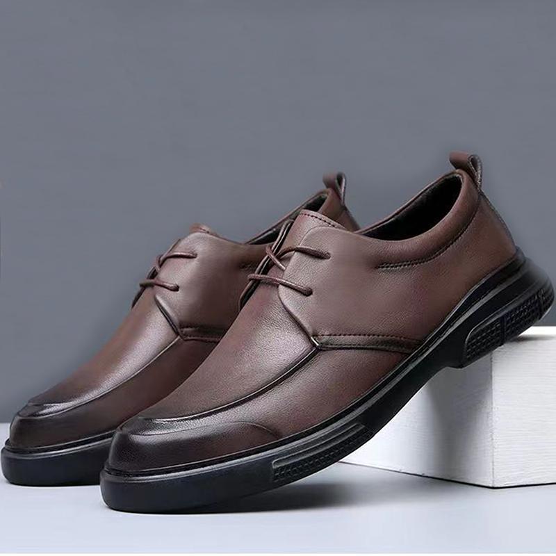 Genuine Leather Shoes Men Oxfords Soft Cow Leather Mens Casual Shoes Flat Brand Male Footwear Black Brown D202
