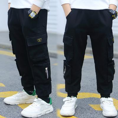 Boys' Pants Multi-Pocket Sweatpants Breathable Casual Loose and Comfortable Long Pants