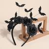 Halloween Role-Playing Headband Cute Artificial Flowers Gothic Bat Headband Creative Dance Party Costume Headwear Hair Accessory
