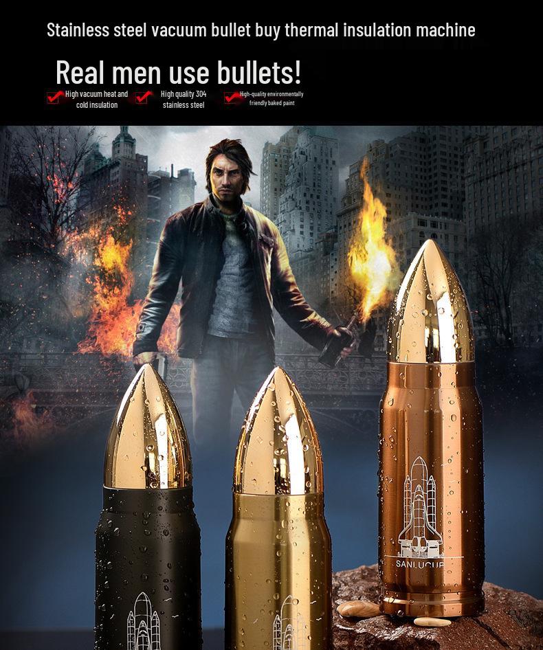 Cross-border E-commerce Bullet Stainless Steel Thermos Cup: Vacuum Water Bottle & Business Gift