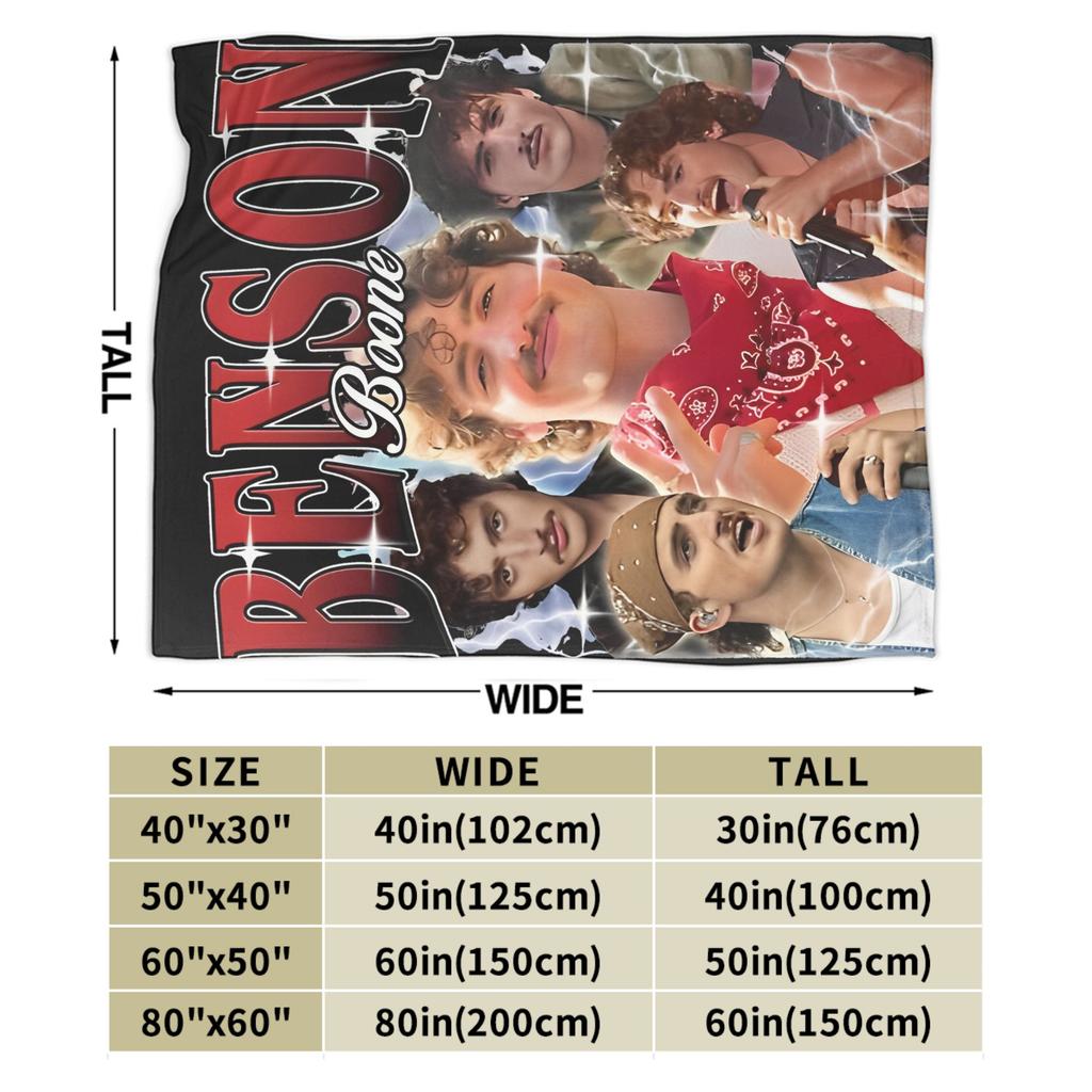 Benson Boone Vintage Style Blankets  Plush Funny Warm Throw Blankets for Bed Sofa Autumn/Winter