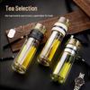Double Wall Glass Tea Infuser Cup: Portable, Insulated, High Borosilicate Glass with Stylish Design for Travel