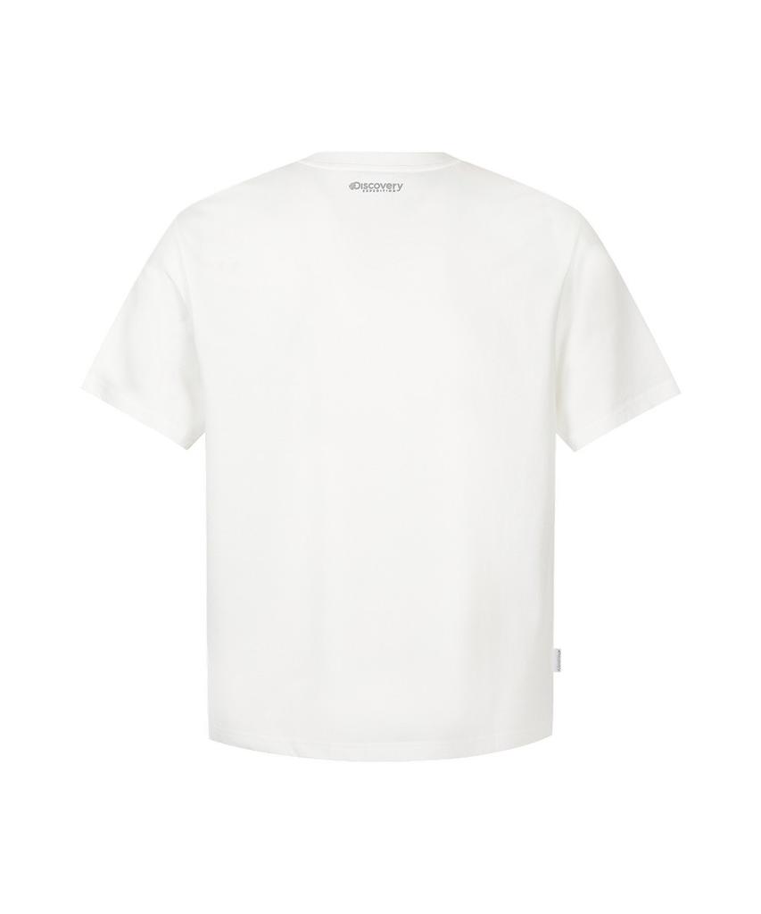 DISCOVERY EXPEDITION Uni Freshvent Map Lettering Short Sleeve T-Shirt (White)
