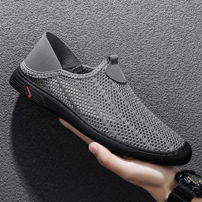 Summer Men'S Fly-Woven Hollow Breathable Single Shoes Casual Mesh Shoes Men'S Daily Versatile Sandals Trendy Shoes
