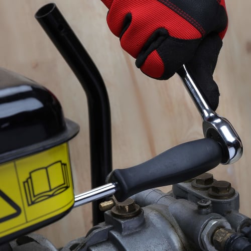 WORKPRO 37-Piece Garage Tool Set with Socket Wrench, Ratchet Wrench, 6.35mm (1/4") Drive, Quick-Release Ratchet Handle, and Steel Case Included