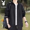 PLAYBOY Men's Fleece-Lined Stand-Collar Casual Jacket