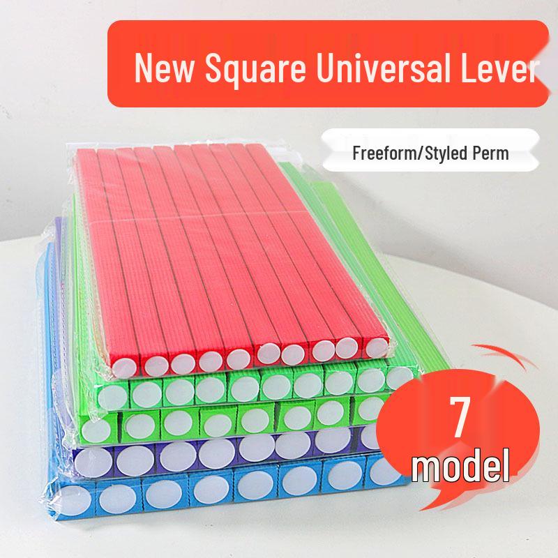 

Insulating Hot Perm Curling Rods for Hairdressing - Soft Sponge Cold Perm Styling Tools Size 4 Square Universal Rod (Random Color)