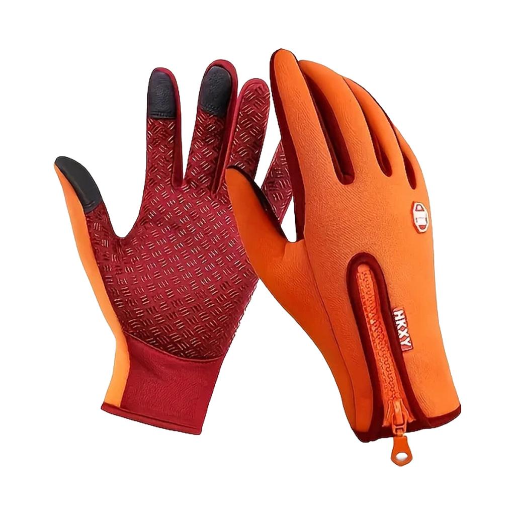 Mănuși de iarnă cu touchscreen Rezistente la vânt Căptușeală din fleece Design cu fermoar pentru Ciclism Schi Drumeții Unisex Sporturi în aer liber