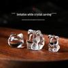 Handmade White Crystal Nine-Tailed Fox Pixiu Glass Bead Accessory