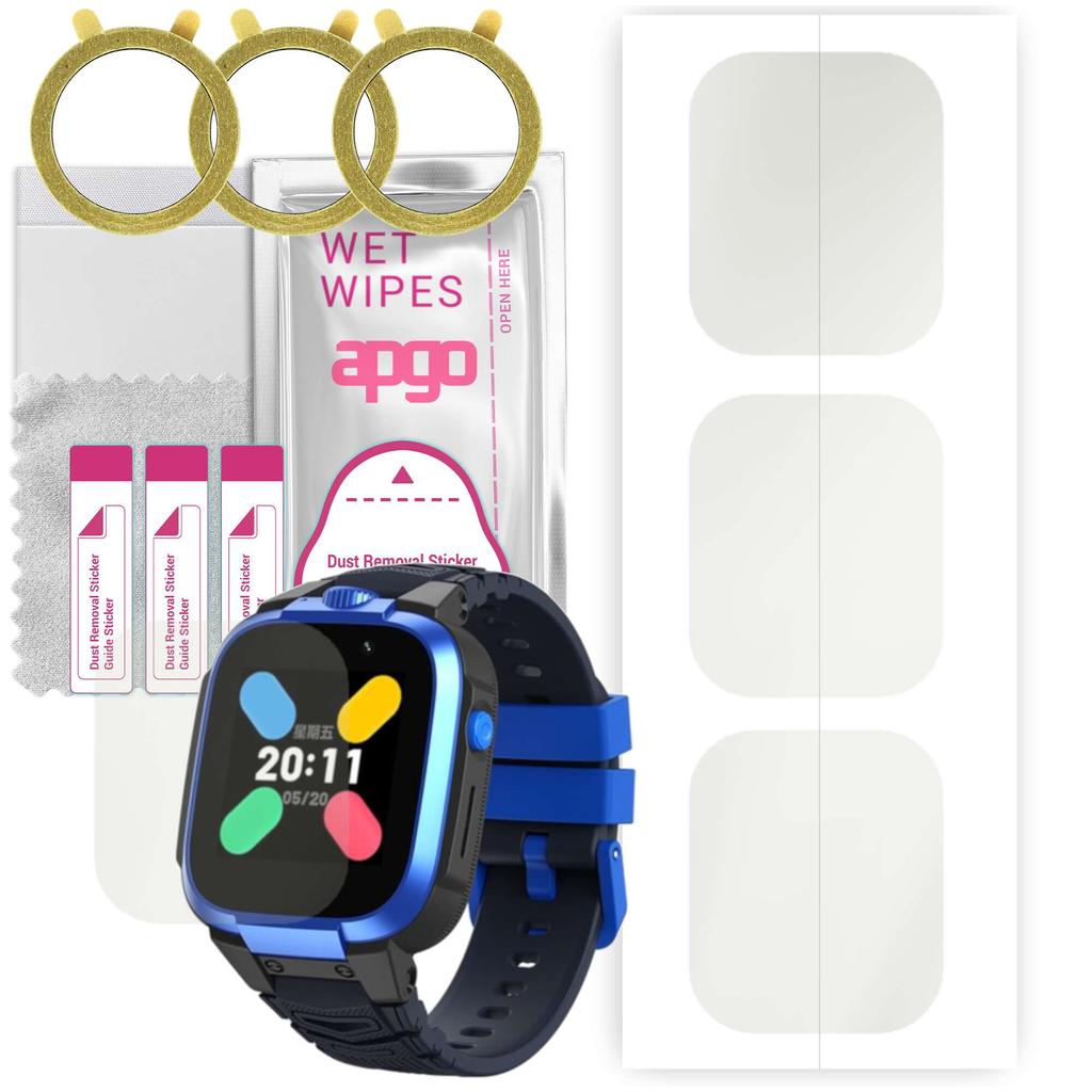 3x Apgo Hydrogel Matte Screen Protector for Mibro Kids Watch Phone Z3, Hydrogel Film, Flexible, Soft TPU with Positioning Layer Easy Installation