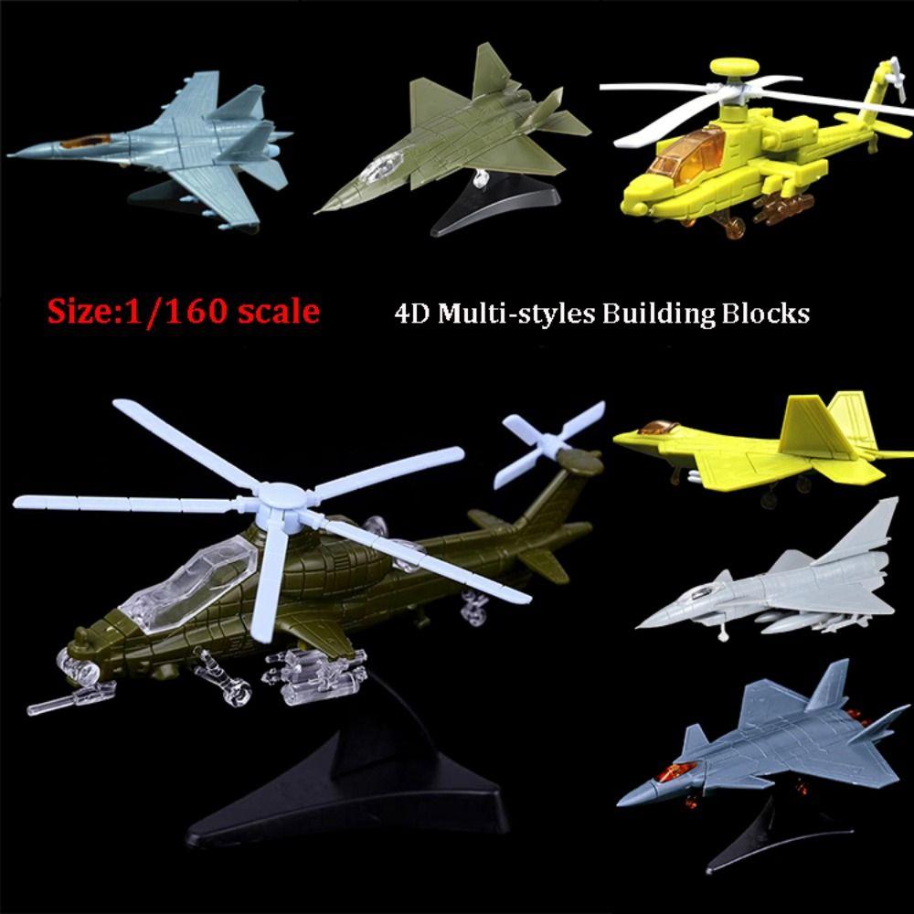 High Quality 4D 1:160 Fighter Assembly Model Multi-Styles Plastic Aircraft Model Toy Building Blocks