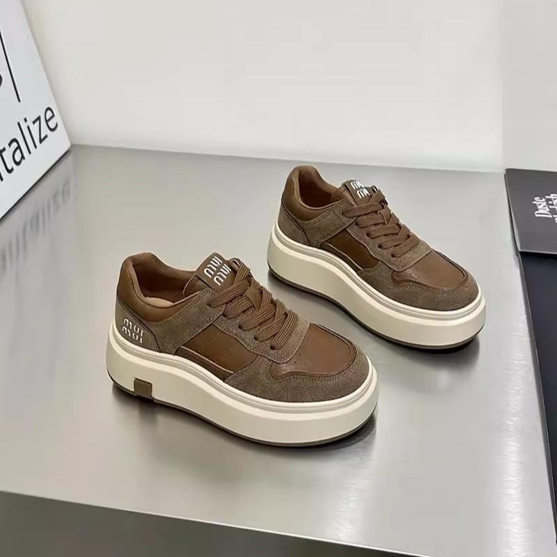 Small 6cm Heightening Thick Baseplate Shoes Women's 2025 Autumn New Lightweight Retro Versatile Casual Sports Muffin Shoes
