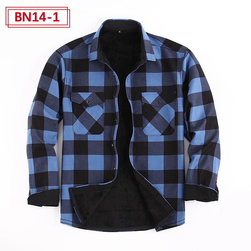 Men's Winter Flannel Shirt Jackets With Sherpa Lined Long Sleeve Button Down Fleece Shirts for Men Casual Warm Plaid Thermal Shirt With Pockets