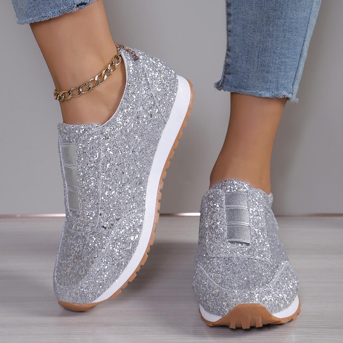 

Весна и осень Новая обувь для женщин Роскошные дизайнерские кроссовки для прогулок на свежем воздухе Повседневная обувь больших размеров 42 серебряный