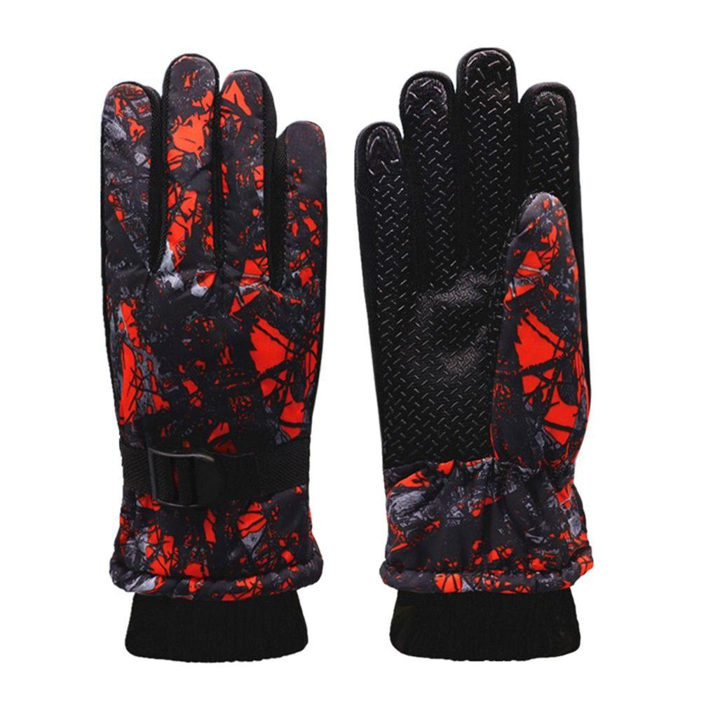 Kids Thicken Warm Children Ski Gloves Long-sleeved Mitten Windproof Waterproof Snow Snowboard